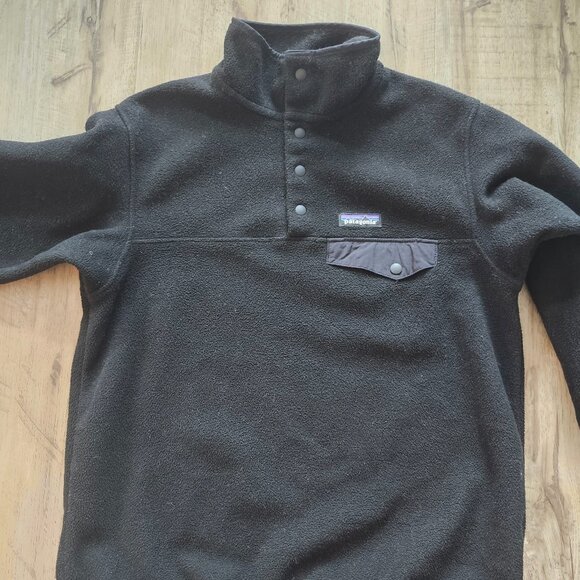 Patagonia lightweight synchilla T snap fleece | black, women's S - Picture 2 of 6